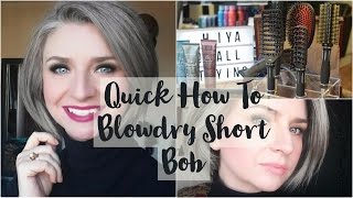 Quick How To Blow Dry A Short Bob-Update|Hall Styling