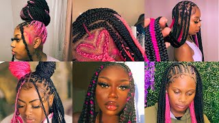 Must Watch ! Pink And Black Braids Compilation 2022