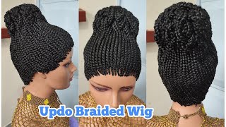 #Short Updo Braided Wigs Braided Ponytail Bun Wig