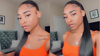 Doing A Cute Sleek Ponytail With Weave + Edges