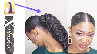 How To Make A Quick And Easy Drawstring Ponytail Wig/ Using Braid Extension