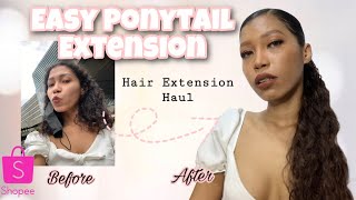 Cheapest Hair Extension From Shopee - Ponytail And Clip On Extension - How To Make Hair Look Fuller