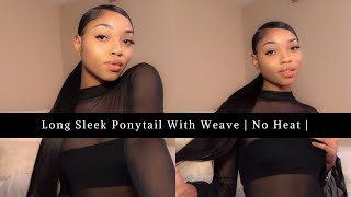 How To :Slick Back Ponytail With Weave | Natural Hair | No Heat | New Eco Styler Review |Kellybenay|