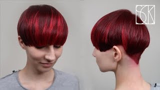 Pixie/Bob Haircut (Five Point Cut) - Tutorial By Sanja Karasman