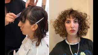 How To Cut A Curly Bob Haircut - Short Shag Haircut Tutorial