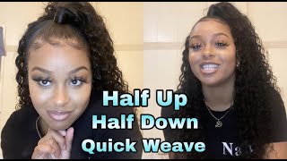 How To Half Up Half Down Quick Weave With Extended Ponytail | No Hair Left Out | Danielle Denese