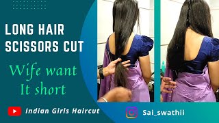 Indian Wife Haircut | Women Haircut | Straight Haircut | Asmr Haircut | Long Haircut | #Headshave