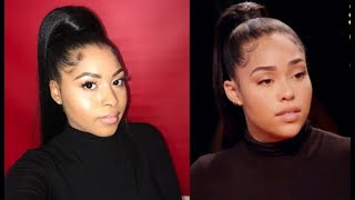 How To| Drawstring Sleek Genie/High Ponytail Tutorial Using Weave | Natural Hair Protective Styling