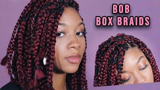 How To Do Bob Box Braids On Long Natural Hair