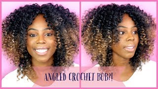 How To: Crochet Braids Curly Angled Bob. The Cutest Style! Ll Ft. Trendy Tresses