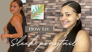 Sleek Ponytail With Weave | No Glue, No Thread | Curly Natural Hair