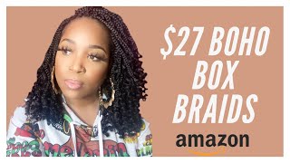 12" Bob Boho Box Braids   | Very Affordable! $27   | Crochet Hair From Amazon