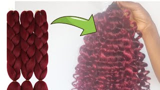 Diy Curly Ponytail Wig Tutorial Using Expression Braid Extension  /How To Curl Braid Extension
