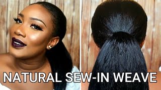 Natural Sew In Weave You Can Put In A Ponytail/ Maxine Kinky Straight Hair