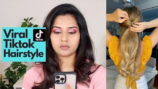 Cute And Easy Low Ponytail | Tiktok'S Viral Prom Hairstyle | Simple Hairstyles For Girls | Femi