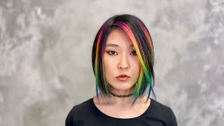 Bob Haircut Tutorial: Amazing Combination Of Techniques - Triangular Line, Layers And Disconnection