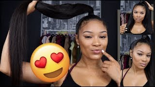 Quick Weave Half Up Half Down W| Invisible Ponytail