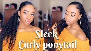 Sleek Curly Ponytail With Braiding Hair (No Heat!) | Janai Imani