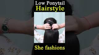 Low Ponytail Hairstyle #Short #Shorts #Shortvideo