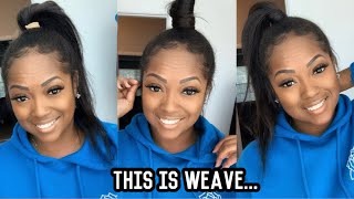 Realistic High Ponytail For Natural Hair With Weave! (Bobby Pin Method)