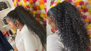 How To: Cheap & Affordable $20 Curly High Sleek Ponytail | Quick & Easy Ponytail With Weave