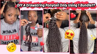 Changed The Game Diy Drawstring Ponytail W/ One Bundle~ Hair Tutorial For Extended Pony #Elfinhair