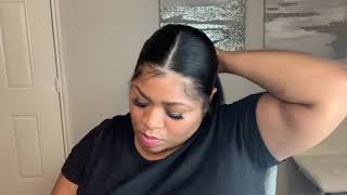 Sleek Low Ponytail With Clip Ins