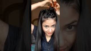 2 High Ponytail Easy Hairstyle For School Girls|Braided Ponytail Hairstyle#Shorts#Youtubeshorts#Hair
