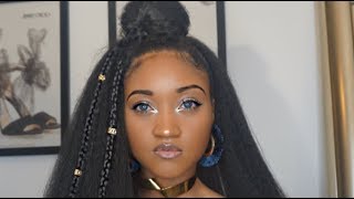 How To: Top Knot Ponytail With Weave | Natural Hair | Victoria Victoria