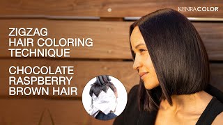 Zigzag Hair Coloring Technique | Chocolate Raspberry Brown Hair | Kenra Color