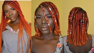 Cutting My Braids Into Bob Hairstyle | Braided Hair Transformation Long To Short