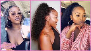 My Fav Go-To Hairstyle | Curly Weave Ponytail (4C Hair)