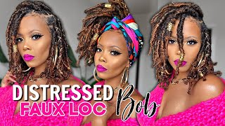  $16 Distressed Faux Loc Bob No Braids No Tension Best 4C Hair Texture Loc Outre Springy Afro Twist