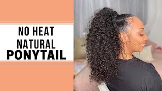 No Heat Natural Ponytail | High Sleek Curly Ponytail