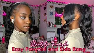 Easy Ponytail And Side Bang Tutorial *Beginner Friendly* | Ywigs Hair