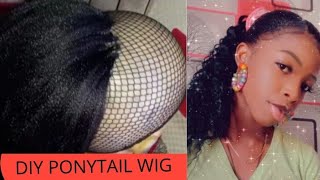 Diy How To Make Curly Ponytail Wig  Using Expression Hair