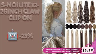  [ On Sale ] S-Noilite 12-26Inch Claw Clip On Ponytail Hair Extension