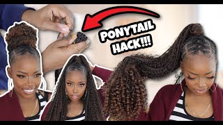 The Quickest Crochet Ponytail Ever! Hack! | Messy Box Braids | Mary K. Bella Ft. @Janetcollectiontv