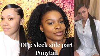Side Part Ponytail With Weave - Ft. Znuie | Sleek