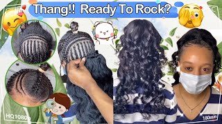 Hair Tutorial!Half Up Half Down Sew-In Weave | Top Stitch Braids Ft.#Ulahair Review