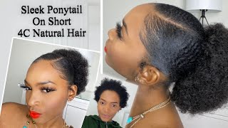 How To: Deep Side Part Ponytail On Thick Natural Hair