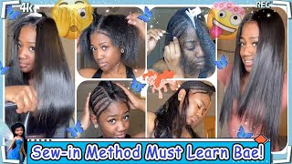 No More Lace!Natural Sew-In Weave W/Leave Out | Invisible Looking | Silky Hair #Ulahair Review