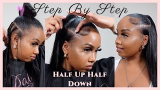 Step By Step Half Up Half Down Sew In || Ft. Klaiyi Hair