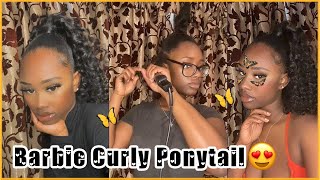Short Barbie Ponytail Review! Easy Sew In Tutorial With Deep Wave Hair @Ula Hair