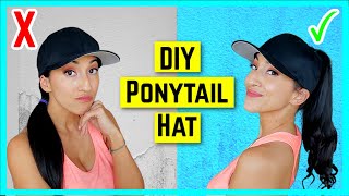 How To Make A Ponytail Hat From A Baseball Cap | High Ponytail Baseball Cap Hairstyles | Easy No Sew