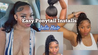 Body Wave & Kinky Curly Ponytail Install Ft. Julia Hair