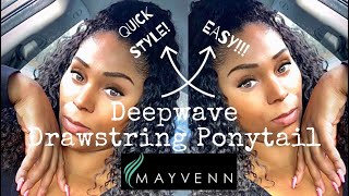 Black Ponytail Hairstyles 2020 | Diy Mayvenn Deep Wave Drawstring Ponytail | Missuniquebeautii