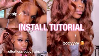 In Depth Reddish Brown Wig Install Tutorial | Step By Step | Unice Hair