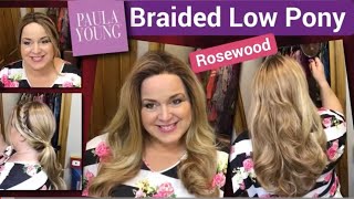 Out Of Box Look At Braided Low Pony In Rosewood From Paula Young! Hurry To Get Yours Today!