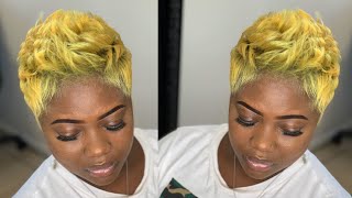  Yellow Soft Spike Pixie | How To Curl Short Hair